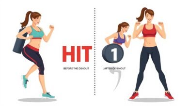 Ilustrasi HIIT untuk pemula turun berat badan dengan gerakan dasar