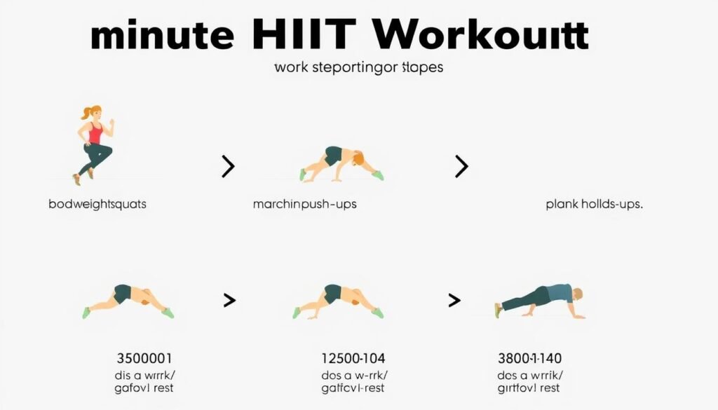 Ilustrasi rutinitas HIIT 15 menit untuk pemula turun berat badan Ilustrasi rutinitas HIIT 15 menit untuk pemula turun berat badan
