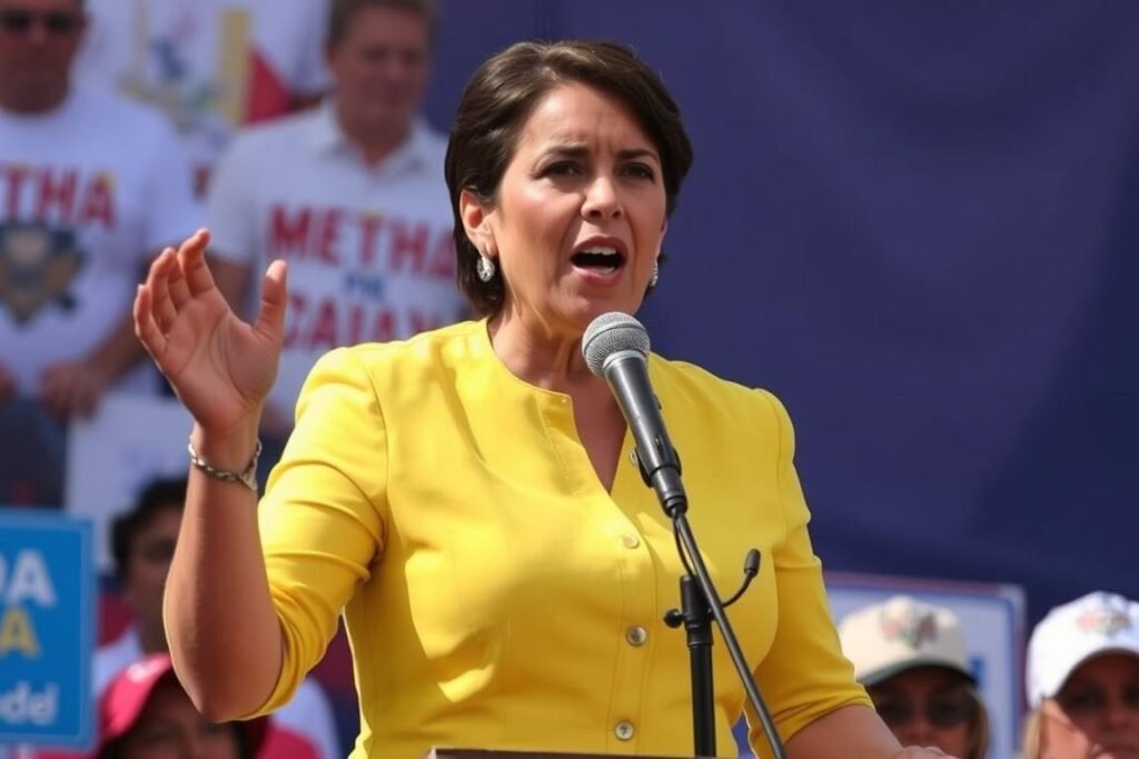 Maria Corina Machado, pemimpin oposisi Venezuela yang dilarang mencalonkan diri dalam pemilu terkait isu HAM di Venezuela Maria Corina Machado, pemimpin oposisi Venezuela yang dilarang mencalonkan diri dalam pemilu terkait isu HAM di Venezuela