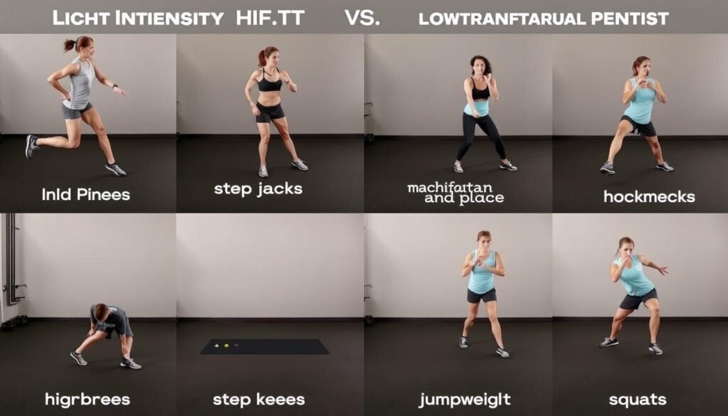 Perbandingan gerakan HIIT intensitas tinggi dan alternatif low-impact untuk pemula Perbandingan gerakan HIIT intensitas tinggi dan alternatif low-impact untuk pemula