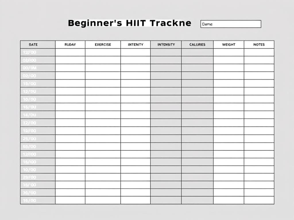 Template tracking progres HIIT untuk pemula turun berat badan Template tracking progres HIIT untuk pemula turun berat badan