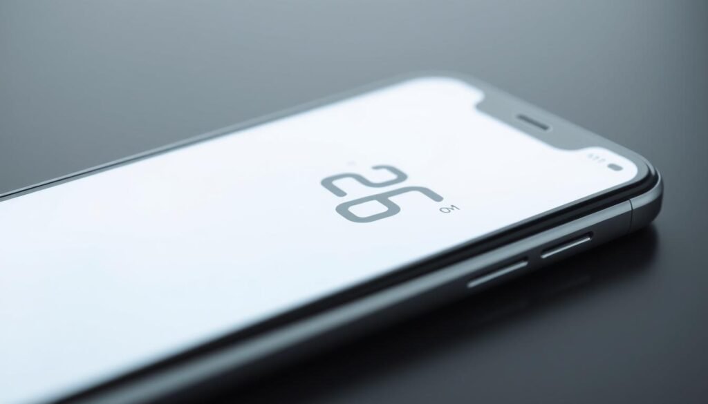 A close-up view of a smartphone screen, displaying a digital thermometer readout against a minimalist, clean interface. The screen is rendered in high-definition, with a sharp, vibrant display and accurate color representation. The screen's surface appears slightly reflective, capturing the surrounding lighting conditions. The angle showcases the screen's entire surface, allowing the thermometer readout to be clearly visible. The background is muted and out of focus, emphasizing the screen as the focal point. The overall mood is one of technical precision and scientific exploration, reflecting the "FeverPhone" concept and the potential of using smartphone screens and batteries as environmental sensors. A close-up view of a smartphone screen, displaying a digital thermometer readout against a minimalist, clean interface. The screen is rendered in high-definition, with a sharp, vibrant display and accurate color representation. The screen's surface appears slightly reflective, capturing the surrounding lighting conditions. The angle showcases the screen's entire surface, allowing the thermometer readout to be clearly visible. The background is muted and out of focus, emphasizing the screen as the focal point. The overall mood is one of technical precision and scientific exploration, reflecting the "FeverPhone" concept and the potential of using smartphone screens and batteries as environmental sensors.